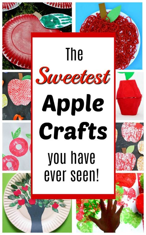 Fresh and sweet apple crafts for kids for Fall! These are such cute art projects and simple crafts for toddlers and preschoolers this Autumn. Perfect for back to school! #howweelearn #apple #craftsforkids #kidscrafts #fallcrafts #preschoolcrafts Preschool Apples Crafts, Early Fall Preschool Crafts, Preschool Crafts Fall September, Apple Ideas For Kindergarten, Simple Fall Crafts For Kindergarten, Apple Themed Crafts For Toddlers, Apple Art Projects For Toddlers, Apple Art Projects For Kids Preschool, September Art Projects For Preschoolers