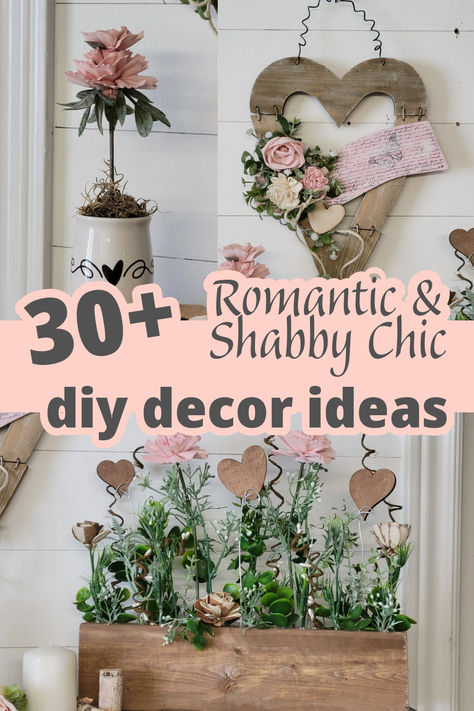 If you love romantic and shabby chic decor for your home then you don't want to miss these 30+ ideas to diy them yourself! Shabby chic decor ideas, romantic decor ideas, valentine decor, diy decor, diy valentine ideas, diy home decor crafts, diy crafts, romantic crafts, shabby chic crafts, rustic farmhouse diys. Modern Shabby Chic Decor, Diy Shabby Chic Decor, Romance Core, Diy Valentine Ideas, Shabby Chic Bedrooms On A Budget, Pastel Rooms, Shabby Chic Decor Ideas, Rainbow Dinner, Romantic Crafts