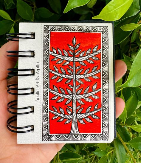 Madhubani Painting Easy For Beginners, Madhubani Painting For Beginners, Easy Madhubani Art For Beginners, Madhubani Drawing Indian Paintings, Easy Madhubani Painting, Madhubani Tree, Mini Arts, Painting Tree Of Life, Gond Art