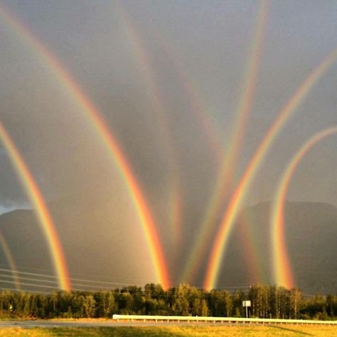 Eight Rainbows! Quite The Phenomenon...Seen In Lehigh Valley, PA. Modele Zentangle, Futurisme Retro, Matka Natura, Belle Nature, Image Nature, Lehigh Valley, Alam Yang Indah, Beautiful Sky, Alam Semula Jadi