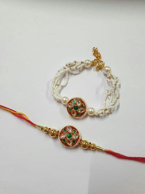 Grab this couple pearl kundan rakhi for this rakhshabandhan festival For order Wtup on +918485067620 Couple Rakhi Designs, Couple Rakhi, Rakhi 2023, Kundan Rakhi, Rakhi 2024, Handmade Rakhi, Rakhi Design, Deepika Padukone, Dress Fashion