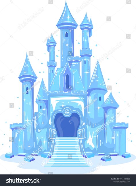 Illustration of an Ice Castle Shining in Blue and Violet #Sponsored , #spon, #Castle#Ice#Illustration#Violet Elsa Castle Printable, Frozen Castle Template, Cinderella Castle Cake Topper, Frozen Elsa Castle, Frozen Ice Castle, Elsa Castle, Castle Cartoon, Frozen Birthday Party Cake, Castle Cake Topper