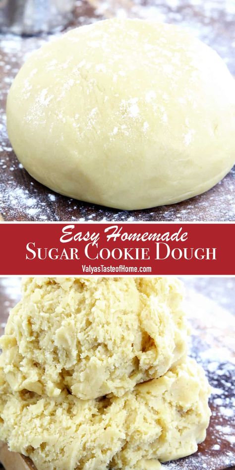 Mom Cookies, Homemade Sugar Cookies Easy, Homemade Sugar Cookie Dough, Christmas Cookie Dough, Sugar Cookie Dough Recipe, Homemade Cookie Dough, Cookie Board, Quick Cookies, Cookie Dough Recipe