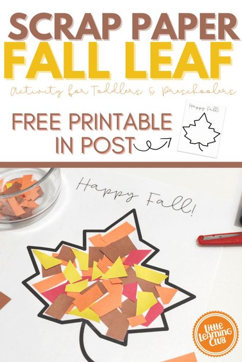 Fall Free Art Preschool, Fall Leaves For Preschool, Leaf Art Preschool Leaves, Fall Leaves Activity Preschool, Fall Leaf Toddler Craft, Toddlers Fall Activities, Fall Fun Activities For Preschoolers, Fall Leaf Projects For Preschool, Fall Leaves Prek Activities