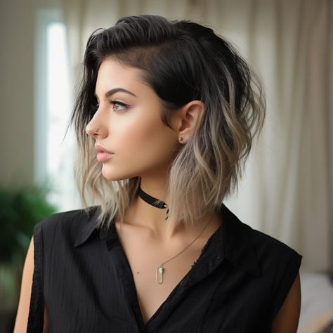 72 Chic and Charismatic Medium Length Hairstyles For 2023 Shoulder Length Bob With Undercut, Womens Side Part Hairstyles, Medium Length Haircut Undercut, Shoulder Length With Undercut, Chic Medium Haircut, Medium Length Hair Undercut, Medium Length Hair With Undercut, Lob With Undercut, Undercut Medium Length Hair