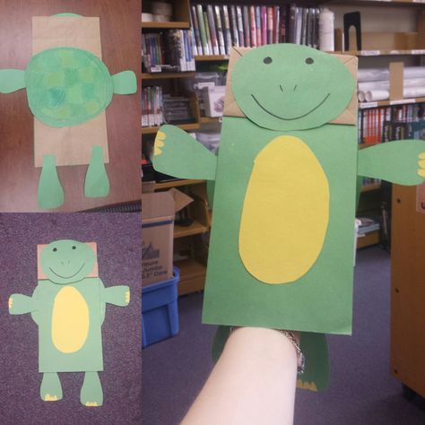 Turtle Puppet, Make A Paper Bag, Safari Crafts, Bag Puppet, Later Alligator, How To Make A Paper Bag, See You Later Alligator, Paper Bag Puppets, Puppets Diy