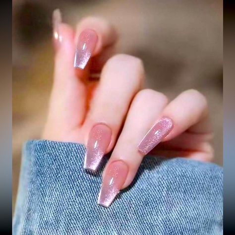 24 Piece Press On Nail Set If You Buy More Then One Pack I Include Nail Glue 2 Or More Bundled Nails Are 10% Off More Nails In My Closet Cat Eye Nails Pink, Nails Underneath, Pink Black Nails, Beige Cat, Eye Mirror, Pink Press On Nails, Corporate Dinner, Pink Coffin, Long Press On Nails