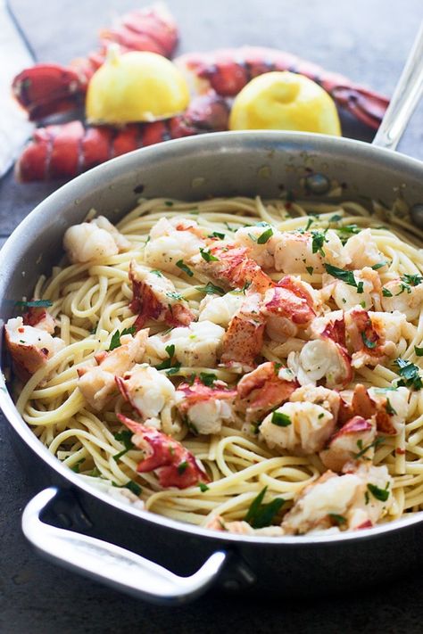 Lobster Scampi, Lobster Dishes, Lobster Recipes, Seafood Pasta, Seafood Dinner, Rigatoni, Gumbo, Fish Dishes, Seafood Dishes