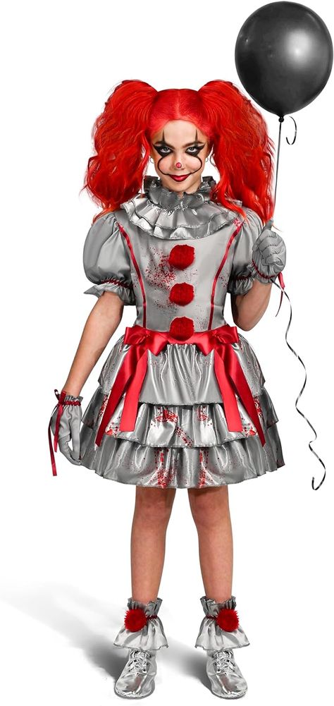 Amazon.com: Spooktacular Creations Girls Clown Costume, Evil Clown Dress, Scary Jester Costume for Girls Halloween Dress Up, Role Play, Cosplay Party-S : Toys & Games Girls Clown Costume, Scary Jester, Evil Clown Costume, Girl Clown Costume, Jester Halloween, Scary Clown Costume, Girls Halloween Dress, Clown Dress, Jester Costume