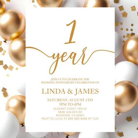 1st Year Anniversary, Anniversary Invitation, Wedding Anniversary Celebration, 1st Wedding Anniversary, Wedding Anniversary Invitations, 1 Year Anniversary, Anniversary Invitations, 1st Year, One Year Anniversary