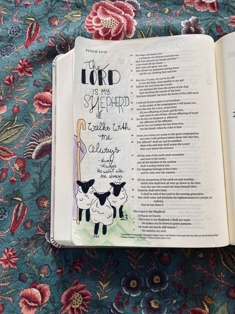 Psalm 22 Bible Journaling, Psalms Journaling Ideas, Psalm 23 Bible Journaling, Psalm 23 Art, Psalm Study, Legacy Bible, Bible Highlighting, Psalms 23, Psalm 22