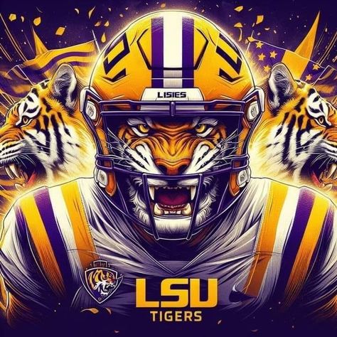 Lsu Tigers Art, Tiger Halloween, College Crafts, Clemson Tigers Football, Lsu Tigers Football, Louisiana Homes, Sublimation Ideas Projects Inspiration, Lsu Football, Saints Football