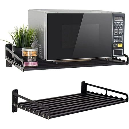 Jollebone microwave oven rack is made of high-quality aluminum, solid and lightweight. Sturdy and strong construction, high quality finish, high temperature and rust resistant. You can save your countertop space by putting your microwave or electric oven on this wall mounted brackets-perfect for small place like dorm room, apartment, kitchen or bedroom. Space aluminum shelves are superior to wood or glass.You only need to wipe with a rag to remove stains in seconds, and you can easily remove the Shelf For Microwave, Microwave Wall Mount, Microwave Shelf, Aluminum Shelves, Oven Rack, Pan Rack, Shelf Kitchen, Wall Mount Bracket, Electric Oven