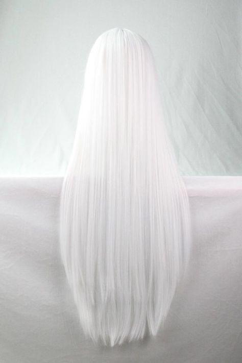 Long White Hair, White Hair Color, White Blonde Hair, Lace Hair, Dye My Hair, Anime Hair, Full Wigs, Straight Wig, Hair Weft