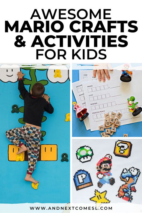 Mario activities including Mario printables for kids, Mario perler beads patterns, and Mario Kart activities Mario Activities, Super Mario Crafts, Mario Printables, Mario Perler Beads, Mario Crafts, Super Mario Birthday Party, Mario Birthday Party, Hama Beads Minecraft, Beads Patterns