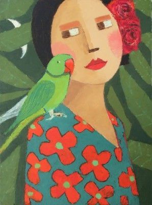 Naive Art People Paintings, Contemporary Portrait Art, Contemporary Art Painting Galleries, Naive Art People, Folk Art Painting Whimsical, Arte Naive, Kunstjournal Inspiration, Grafika Vintage, Red Rag