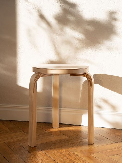 Finnish Design Shop’s surprise hits of 2023 | Design Stories Artek Furniture, Artek Stool, Aalto Stool, Shop Stool, Alvar Aalto, Construction Process, Wooden Stools, Authentic Design, Small Furniture