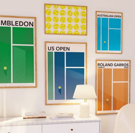 Grand Slam Tennis Poster US Open Poster Wall Art Download - Etsy Australia Tennis Wall Art, Tennis Wall, Living Room Gallery Wall, Tennis Poster, Grand Slam Tennis, Room Gallery Wall, Cuadros Diy, Tennis Posters, Tennis Art