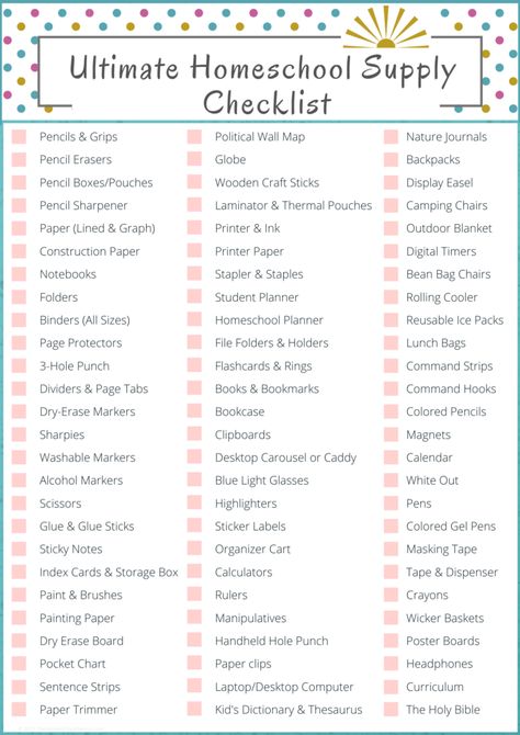 FREE Ultimate Homeschool Supply Checklist Printable Prek Homeschool Supplies, Homeschooling Must Haves, Homeschool Supplies List, Home School Supplies List, Homeschool Necessities, Homeschool Must Haves, Homeschool Supply List, Homeschool Essentials, Auntie Things