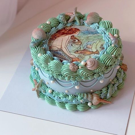 Cupcakes Decorados, Pretty Dessert, Cute Baking, Mermaid Cakes, Dream Cake, Pretty Birthday Cakes, Cute Birthday Cakes, Just Cakes, Gorgeous Cakes