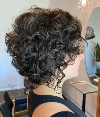 Short-to-Medium Curly Brunette Shag Short Curly Shag Haircut With Bangs, Short Wavy Shag With Bangs, Short Curly Shag Hairstyles, Brunette Shag, Wavy Layered Haircuts, Mens Short Curly Hairstyles, Curly Brunette, Short Wavy Hairstyles, Curly Shag Haircut