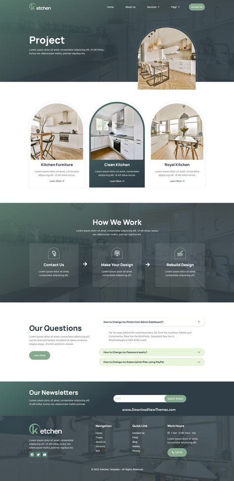 Ketchen - Modern Kitchen Elementor Template Kit Services Offered Template, Services Page Design Layout, Renovation Website Design, Services Website Design Layout, Contractor Website Design, Interior Design Website Layout, Services Page Design Website, Website Services Page Design, Homepage Website Design