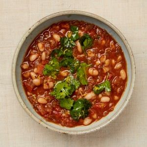 Meera Sodha’s recipe for Iraqi white bean stew | The new vegan | Food | The Guardian Meera Sodha, White Bean Stew, Coriander Oil, Vegan Store, Chickpea Stew, Veggie Dinner, Bean Stew, Cannellini Beans, White Bean