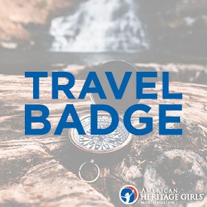 American Heritage Girls Travel Badge. Ideas, activities and resources to help your Troop earn the AHG Travel Badge. Travel tips for kids and teens.  #ahgfun #americanheritagegirls #travel #travelbadge #ahgtravelbadge #wanderlust  American Heritage Girls | www.americanheritagegirls.org American Heritage Girls Badge, Ahg Badge, Trail Life, Badge Ideas, American Heritage Girls, Service Projects, American Heritage, American Girl Doll, Girls Trip