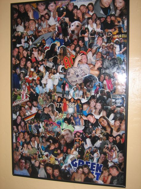 Photo Collage Painting Canvas, Canvas Picture Collage Diy, Photo Collage For Best Friend, Photo Collage Present, Scrapbook Photo Collage Ideas, Poster Board Collage Ideas, Picture Collage Canvas, Poster Photo Collage, Photo Collage Ideas Gift