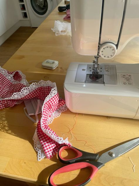 Summer 2024: The Year of Hobbies Aesthetic Sewing Machine, Hand Sewing Aesthetic, Sewing Machine Aesthetic, Hobby Farms Layout, Grandma Hobbies, Aesthetic Sewing, Printable Crochet Patterns, Hobby Room Design, Pony Aesthetic