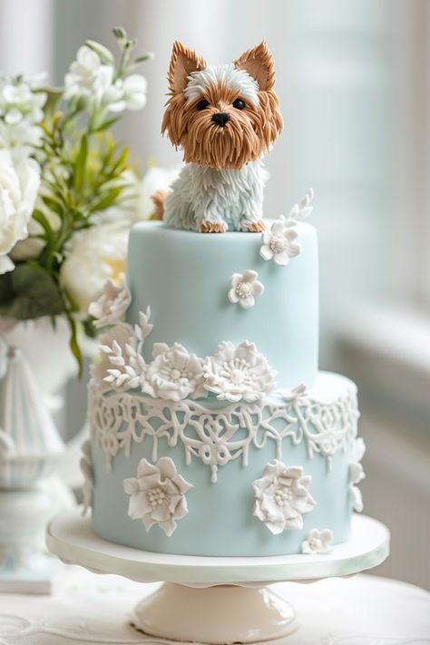 Yorkshire Terrier Birthday Cake Inspirations Yorkie Cake, Dog Birthday Cake, Dog Cakes, Animal Cakes, Easter Cake, Dog Cake, Special Cake, Easter Cakes, Pet Treats