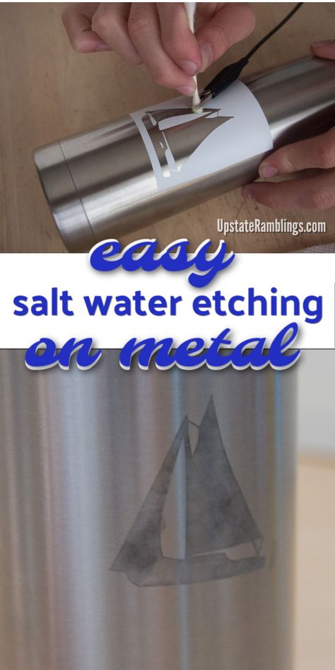 Metal Etching Diy, Metal Etching Tutorial, Bottle Etching, Electroplating Diy, Copper Ideas, Upstate Ramblings, Etching Metal, Etching Diy, Cold Process Soap Designs