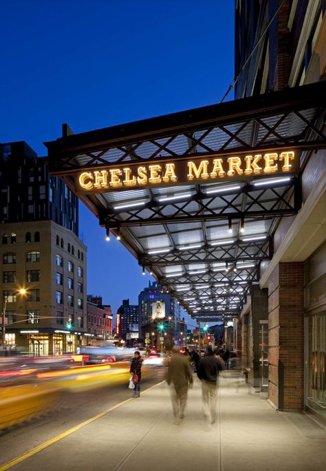 Built in the 1890's, the existing complex of 18 separate buildings now known as Chelsea Market, was once home to a Nabisco manufacturing plant. The Market's ... Chelsea Market Nyc, Pool Hall, East Coast Usa, Hotel Lobby Design, Ville New York, Chelsea Market, Autumn In New York, I Love Nyc, Studios Architecture