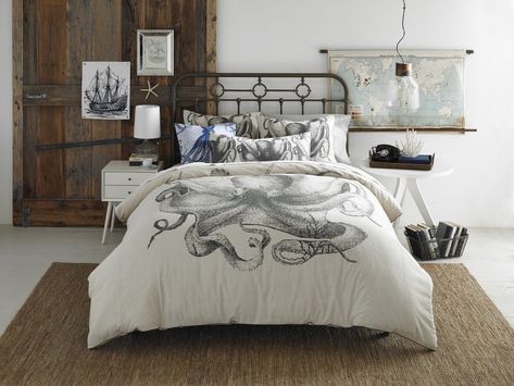 Pulpo Duvet Cover design by Thomas Paul Twin Bedspreads, Textile Products, Bedspread Set, Duvet Cover Design, King Duvet, King Duvet Cover, Queen Duvet, Luxury Bedding, Bed Spreads