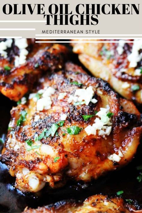 Olive Oil Chicken, Arabisk Mad, Mediterranean Chicken Recipes, Mediterranean Diet Recipes Dinners, Mediterranean Diet Meal Plan, Easy Mediterranean Diet Recipes, Mediterranean Chicken, Mediterranean Cuisine, Mediterranean Dishes