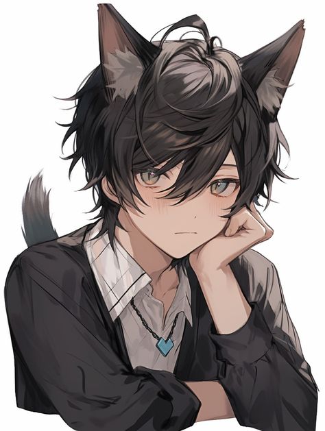 Kemonomimi Male, Cat Boy Oc, Anthro Cat, Wolf Boy, Anime Cat Boy, Hybrid Cat, Neko Boy, Cat Boy, Gato Anime