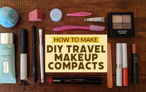 Makeup For Travel, Diy Travel Makeup, Travel Makeup Palette, Travel Makeup Kit, Travel Size Makeup, Emergency Binder, Hand Makeup, Special Makeup, Travel Hack