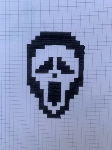 Ghost Face Pixel Art, Ghostface Pixel Art, Scary Pixel Art, Pixel Art Ghost, Ghost Pixel Art, Pixel Art Horror, Pixel Ghost, Scarie Movie, Ct Logo