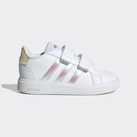 adidas Grand Court 2.0 Shoes - White | kids lifestyle | adidas US Grand Court Adidas, White Adidas Sneakers, Adidas White Sneakers, Adidas Grand Court, Adidas Classic, Kid Lifestyle, Adidas Sportswear, Cloud White, Nalu