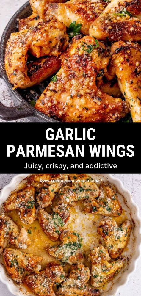 Lemon Pepper Garlic Parmesan Wings, Parmesan Chicken Wings Air Fryer, Garlic Pepper Wings, Air Fryer Chicken Wings Garlic Parmesan Dry Rub, Chicken Wings In The Oven Garlic Parm, Meal Prep Chicken Wings, Chicken Parmesan Wings, Best Oven Recipes, Healthy Baked Wings