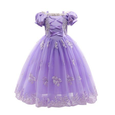 Rapunzel Dress Up, Purple Princess Dress, Princesa Rapunzel Disney, Tangled Costume, Flower Girl Dresses Vintage, First Halloween Costumes, Rapunzel Costume, Rapunzel Dress, Princess Dress Kids