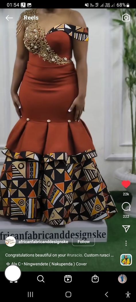 African Design Dresses For Wedding, Kenyan Bridal Dresses, Kitenge Designs For Ruracio, Kikuyu Ruracio Dresses, Ruracio Dresses, African Fabric Dress, Long African Dresses, African Prom Dresses, African Print Dress Ankara