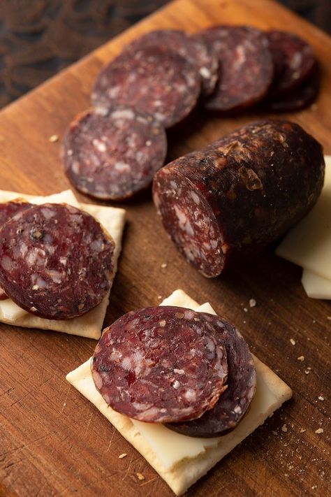 Deer Summer Sausage, Dried Sausage Recipe, Venison Summer Sausage, Venison Summer Sausage Recipe, Venison Sausage Recipes, Summer Sausage Recipes, Deer Processing, Curing Meat, Venison Sausage