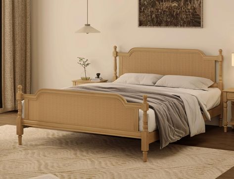 PRICES MAY VARY. Exquisite Rattan Style:This rattanking bed frame is crafted from high-quality and durable natural rattan, including rattan headboard & footboard, Well-made and lightweight, the rustic and retro style has a unique charm, the rattan bed is the optimal choice for home lovers to decorate their rooms. Elegant Style: Drawing inspiration from the furnishings of old Europe, this king platform bed exudes timeless charm and sophistication. Its French Provincial style elevates the ambiance Wooden King Bed Frame, King Bed Frame With Headboard, Bed Frame No Box Spring, Rattan Bed Frame, King Platform Bed Frame, Vintage Bed Frame, Queen Platform Bed Frame, Spindle Bed, Cane Bed