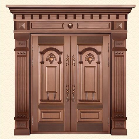 Entry Front Door, Exterior House Doors, Copper Door, Main Gates, Wooden House Design, Gates Design, House Main Door Design, Door Design Photos, House Main Gates Design