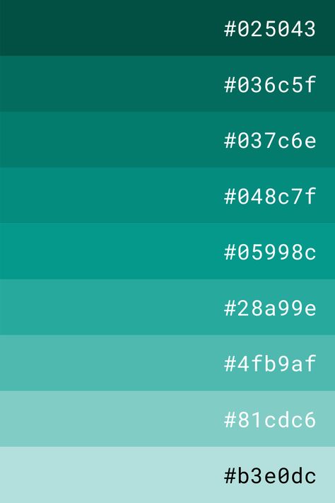 Teal Shades Colour Palettes, Teal Color Palette Hex Code, Teal Pallete Color, Discord Banner Color Codes, Color Pallete With Codes, Shades Of Teal Color Palettes, Teal Hex Code, Color Pallets With Hex Codes, Aesthetic Hex Codes