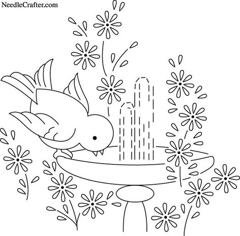 Hand Embroidery Patterns Free Printables Birds Bird Embroidery Pattern, Hand Embroidery Patterns Free, Birds Embroidery Designs, Kusadasi, Embroidery Template, Embroidery Transfers, Pola Sulam, Bird Embroidery, Embroidery Patterns Vintage