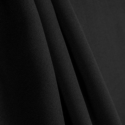 Black Polyester Crepe Fabric Polyester Fabric Texture Clothing, Black Fabric Aesthetic, Crepe Fabric Texture, Polyester Fabric Texture, Black Fabric Texture, Black Moodboard, Matt Fabric, Black Fabrics, Trendy Outfits Edgy