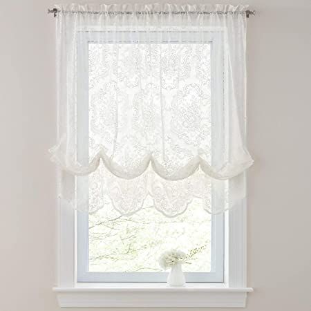 Affordable Window Treatments, Jendela Vintage, Living Room Shades, Affordable Windows, Lace Balloons, Tie Up Curtains, Balloon Shades, Balloon Curtains, Window Sheers