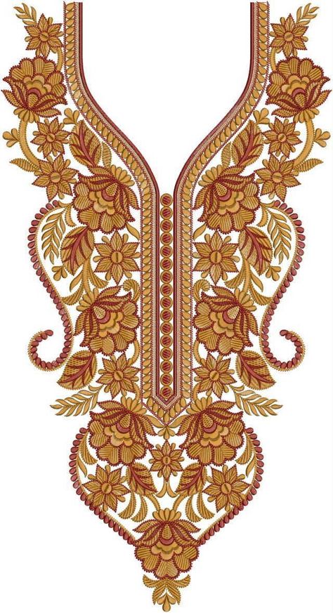 Neck Designs For Kurtis, Designs For Kurtis, Latest Embroidery Designs, New Embroidery Designs, Pola Bordir, Motifs Perler, Hand Embroidery Patterns Flowers, Embroidery Design Download, Border Embroidery Designs